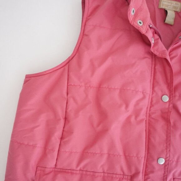 Vintage Cotton Ginny Plus Pink Gorpcore Lined Nylon Puffer Zip Up Vest Jacket S - Picture 6 of 12